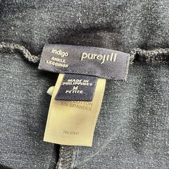 J. JILL Purejill Indigo Ankle Pull On Comfort Leggings Blue Size Medium Petite - Picture 7 of 8